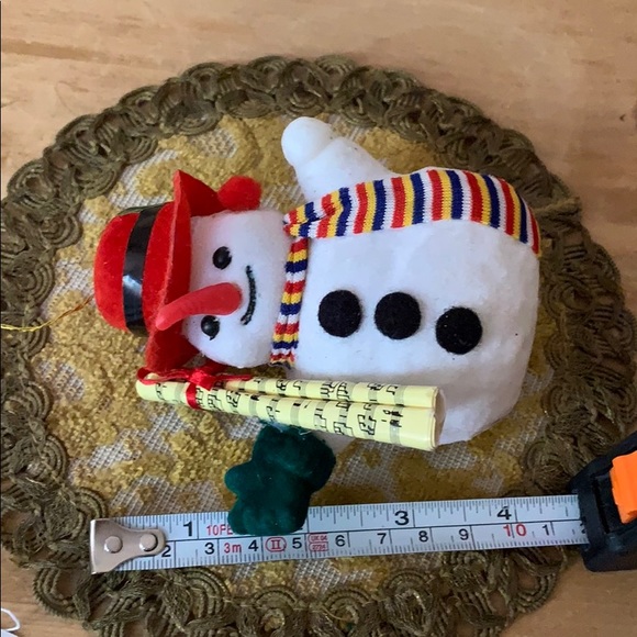Snowman ⛄️ vintage flocked Christmas tree ornament decoration vintage - Picture 13 of 16